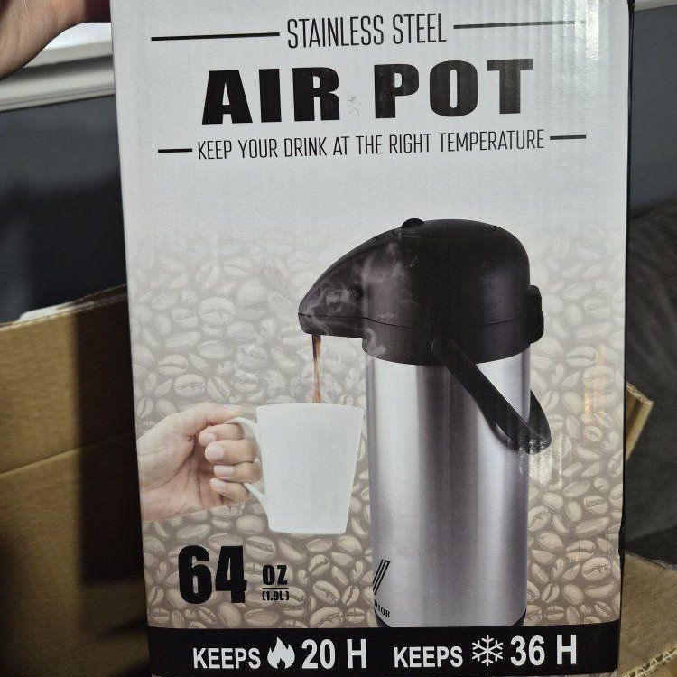 New VONDOR 64oz Stainless Steel Air Pot drink dispenser