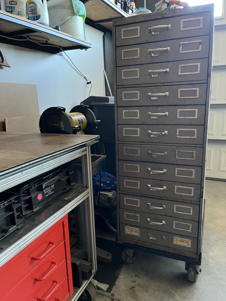 Antique Shaw Walker industrial cabinet