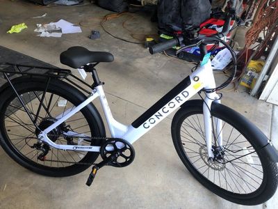 Concord Step-Thru Electric Bike - White Class 2 E-Bike with Charger & Rear Rack
