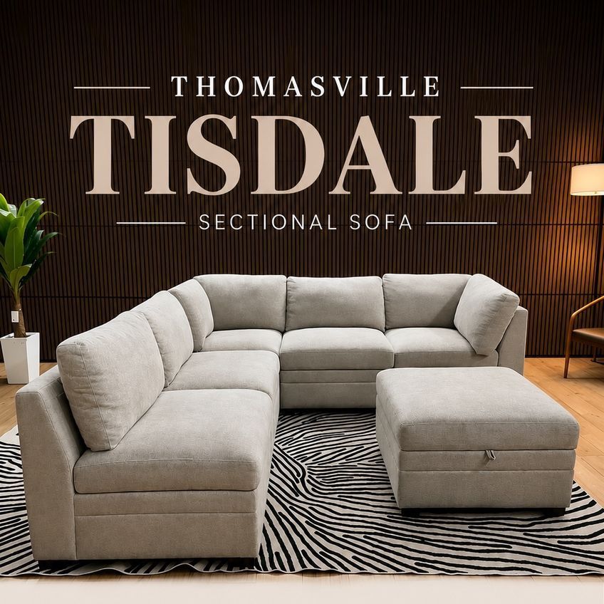 THOMASVILLE TISDALE 6-PIECE MODULAR SECTIONAL WITH STORAGE OTTOMAN
