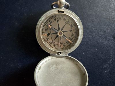Vintage Wittnauer Pocket Compass - Antique Brass Finish, Outdoor Navigation Tool