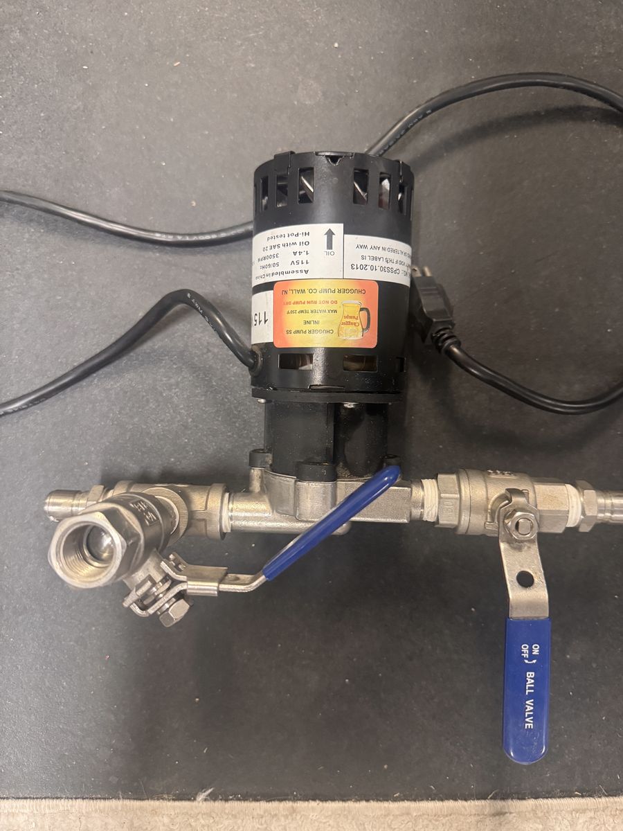 Chugger inline stainless steel pump for home brewing