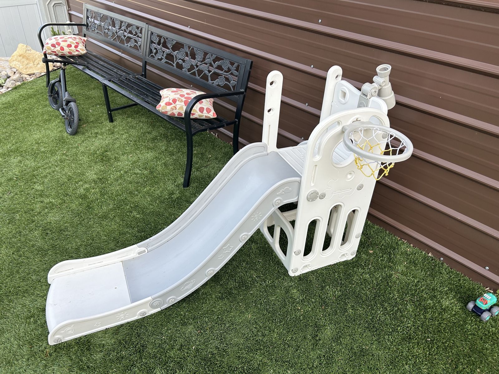 Ladder Slide & Basketball Hoop
