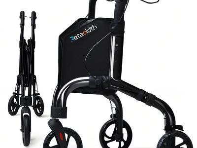 NEW Premium 3 Wheel Rollator Walker for Seniors, Lightweight Foldable Elderly Three Wheeled Rollator with Storage Bag