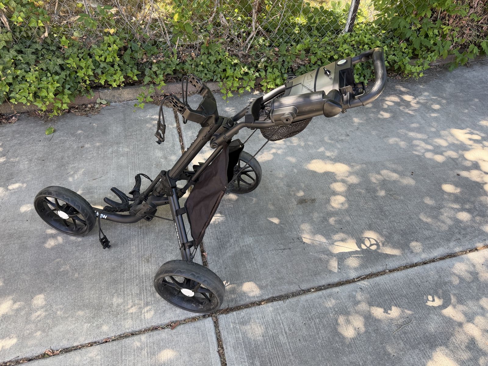 Golf Push Cart -TGW Tour 3 - 3-Wheel, Foldable Design, Black