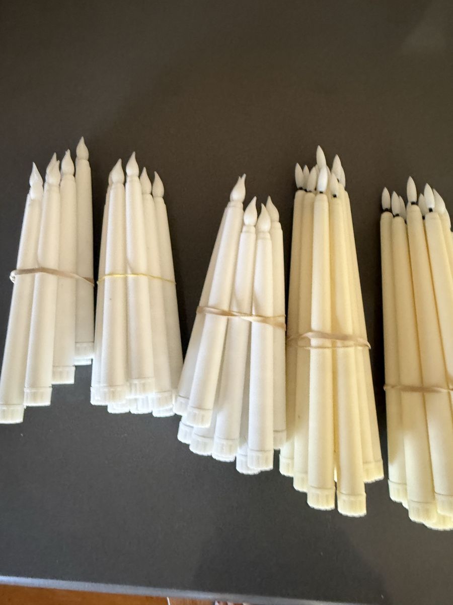 Large Lot Vintage White Faux Candle Christmas Tree Lights 50+ Pieces Decorations