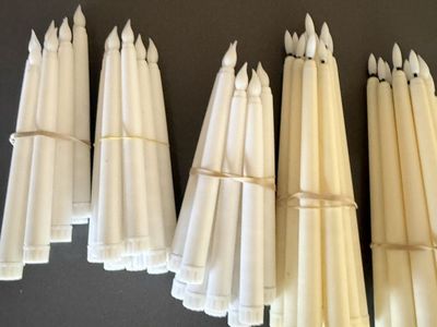 Large Lot Vintage White Faux Candle Christmas Tree Lights 50+ Pieces Decorations