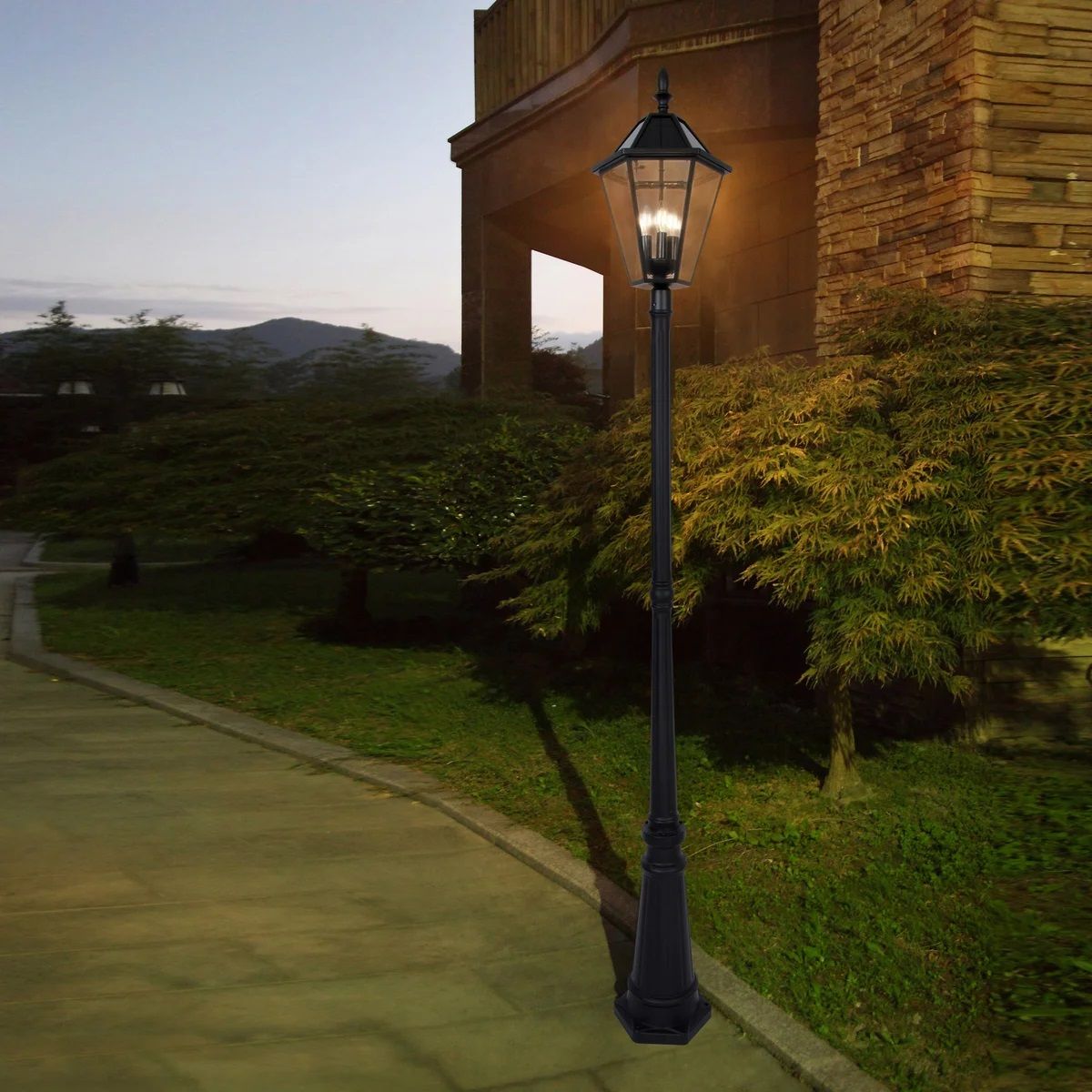 Lutec LED Solar Post Lantern 300 Lumen 1900527 #70634