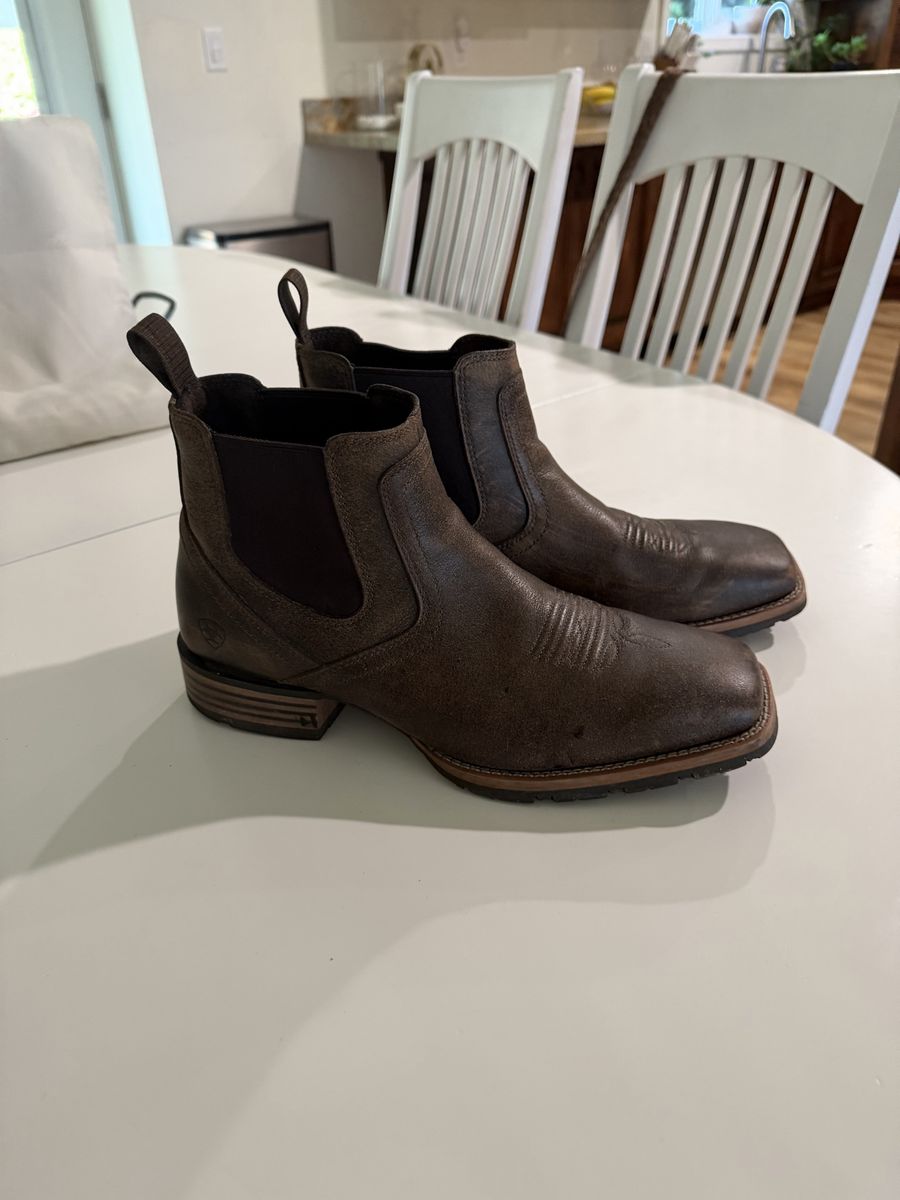 Ariat Men's Size 13 Brown Leather Western Chelsea Boots Square Toe