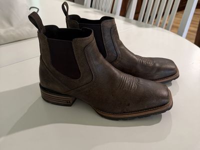 Ariat Men's Size 13 Brown Leather Western Chelsea Boots Square Toe