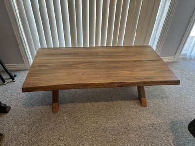 Live Edge Wood Coffee Table and End Table. Rustic Solid Wood Furniture