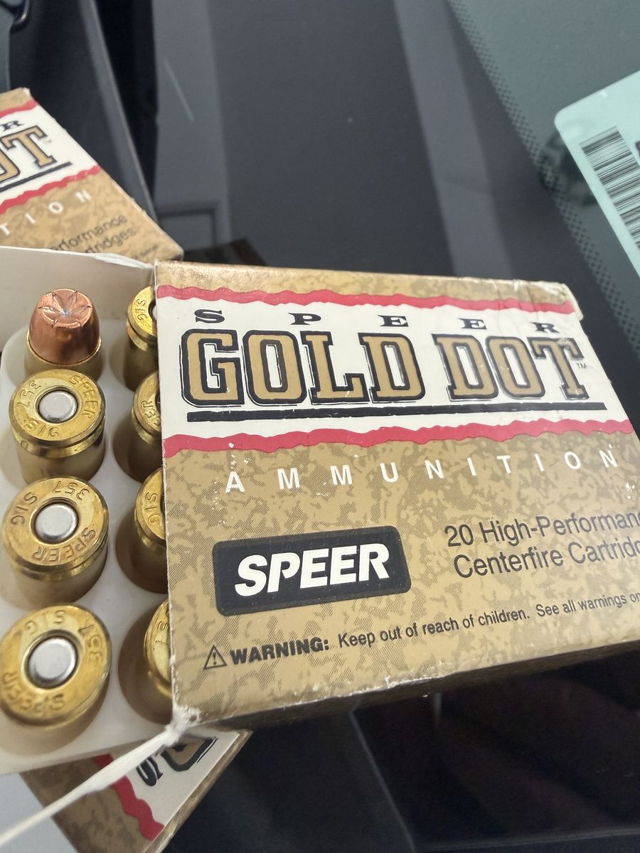 Speer Gold Dot .357 SIG 125 GR. GDHP 20 rounds for $20.00