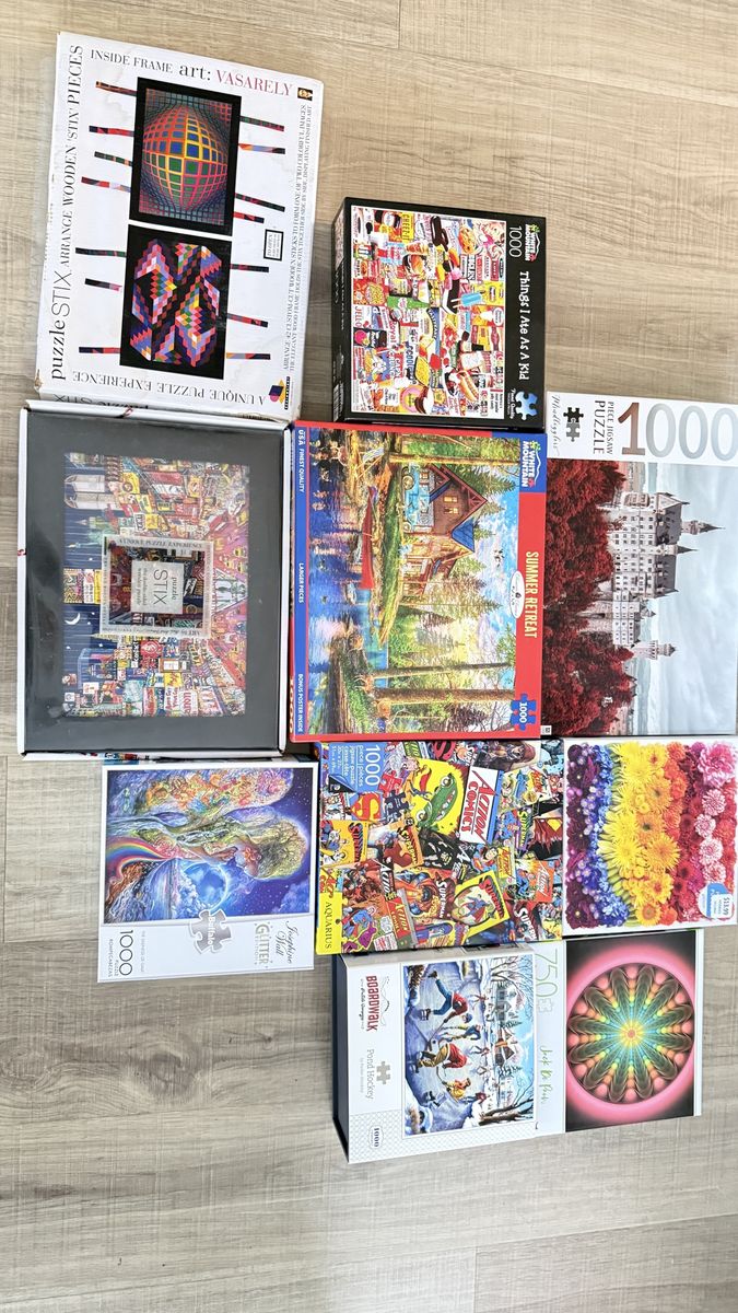 Lot of 10 puzzles including puzzle stix