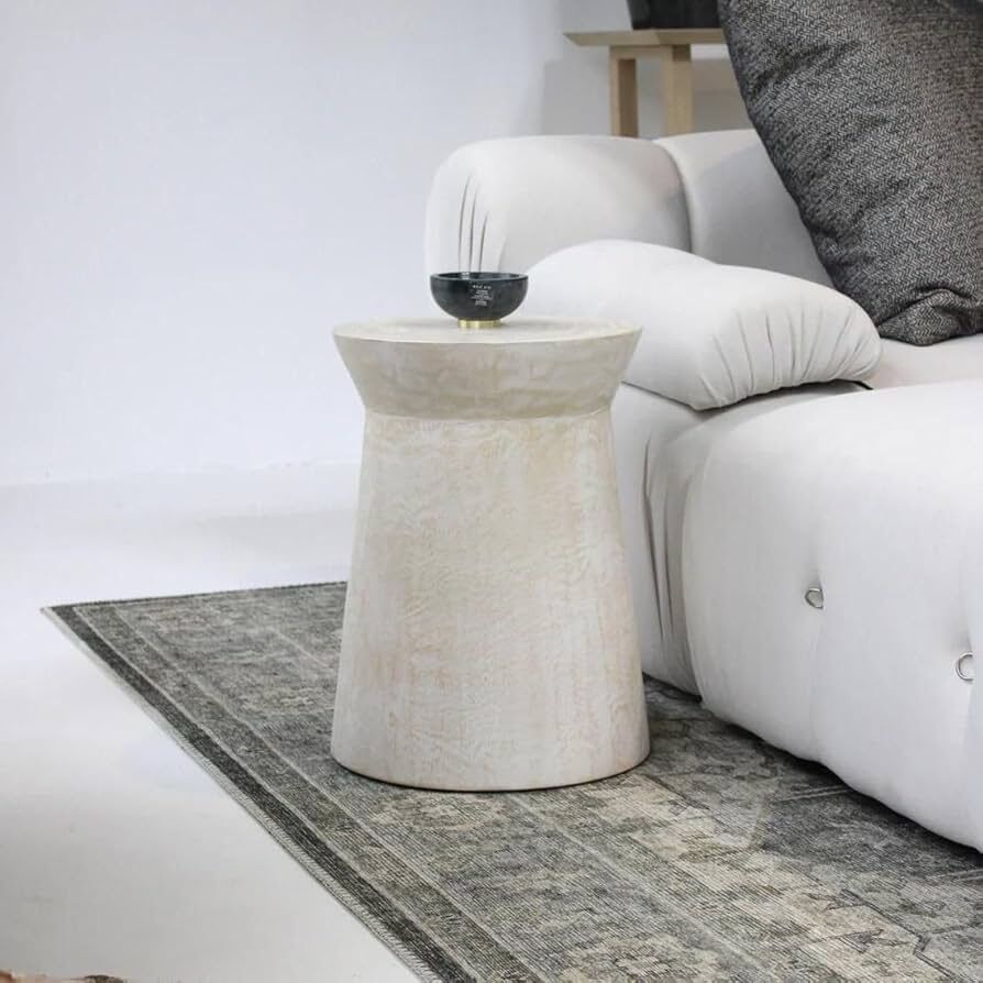 East at Main Round Pedestal End Table