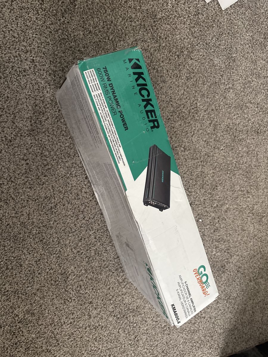 Kicker KMA600.6 Marine Audio 6-Channel Amplifier 750W Dynamic Power 600W RMS