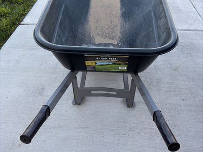 Groundwork 8 Cubic Feet Single-Wheel Wheelbarrow - Garden Cart