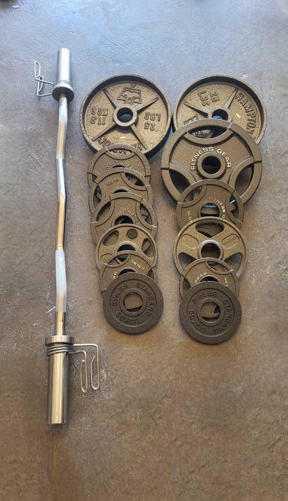 Olympic weights plus curly