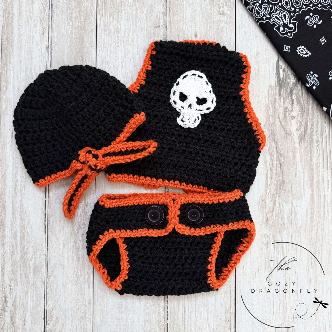 Baby Harley Biker Crochet Photo Prop