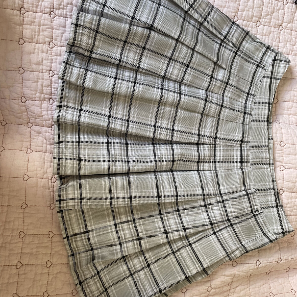 forever21 gray plaid skirt