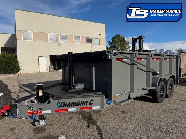 7x16 Diamond C LPT 207 Dump Trailer - 44" Sides - 15.5K GVWR - 14 Ply Tires, Long Arm Tarp