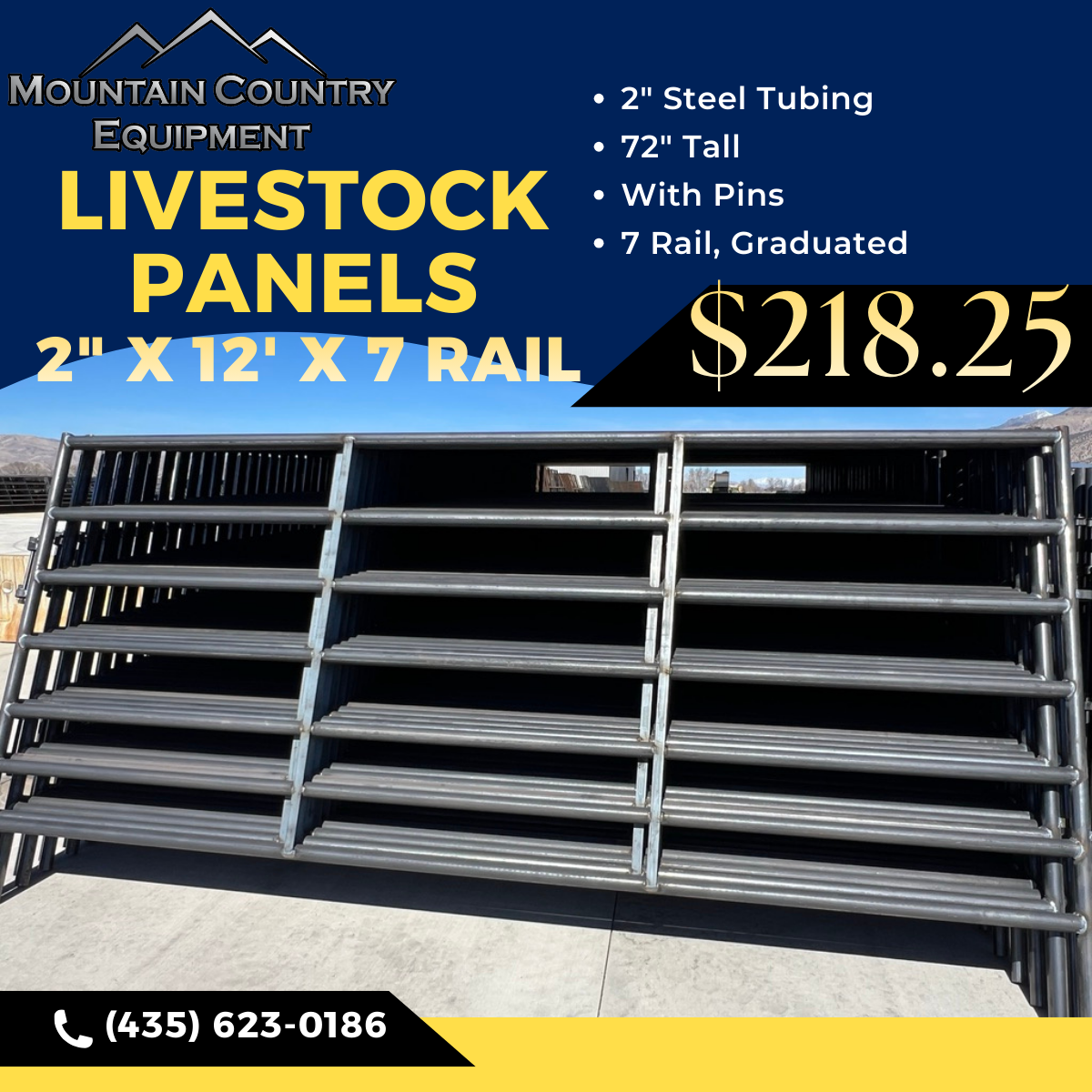 Livestock Panels 2"x12'x7 Rail