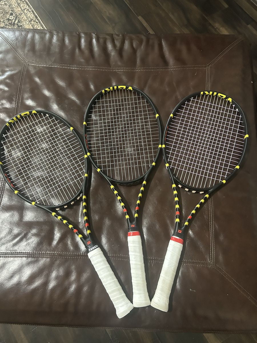 (3) Volkl C10 Pro tennis rackets - 4 1/2