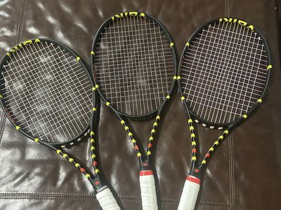 (3) Volkl C10 Pro tennis rackets - 4 1/2