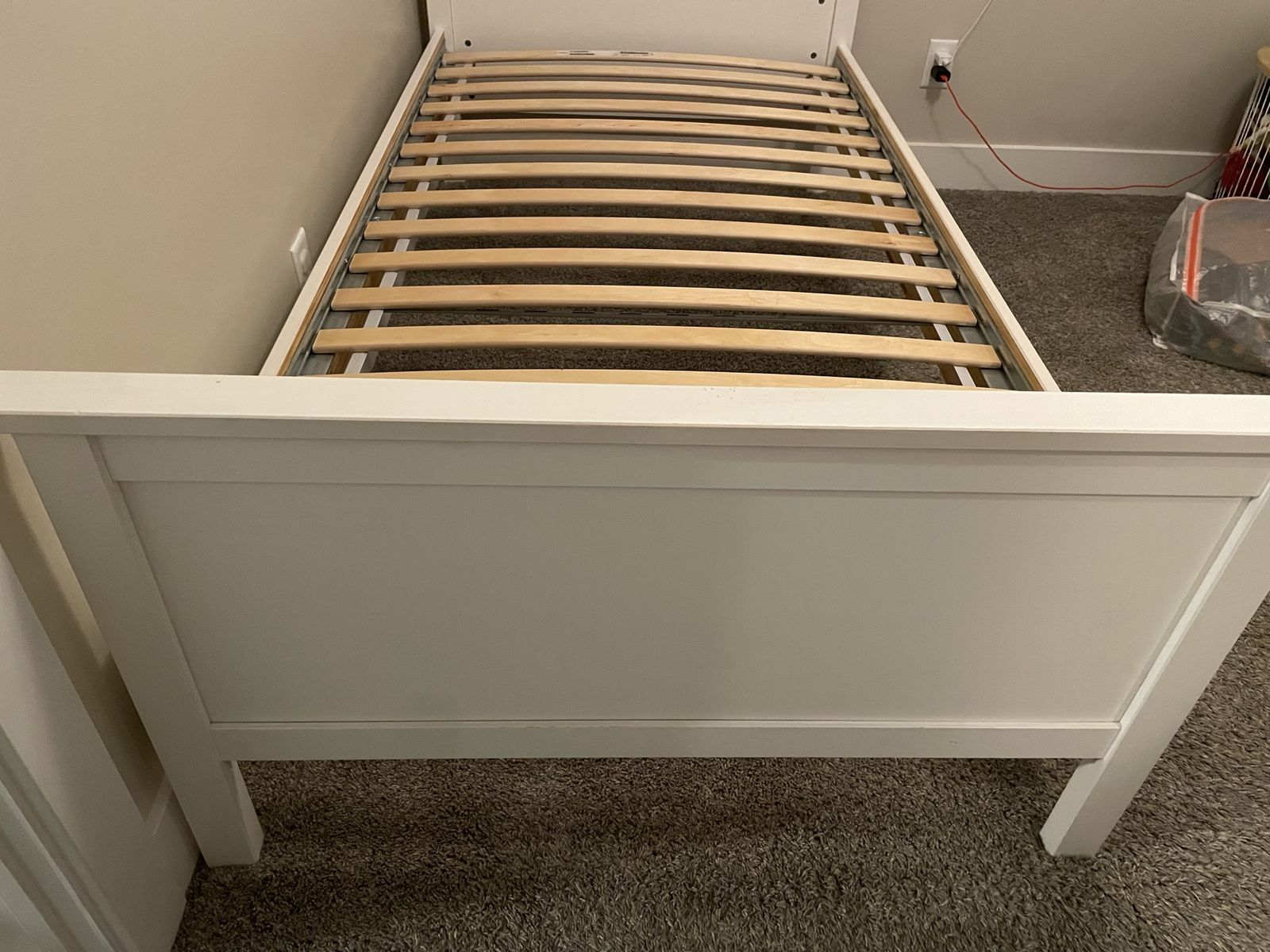 Hemnes IKEA White Twin Bed Frame with Slats 