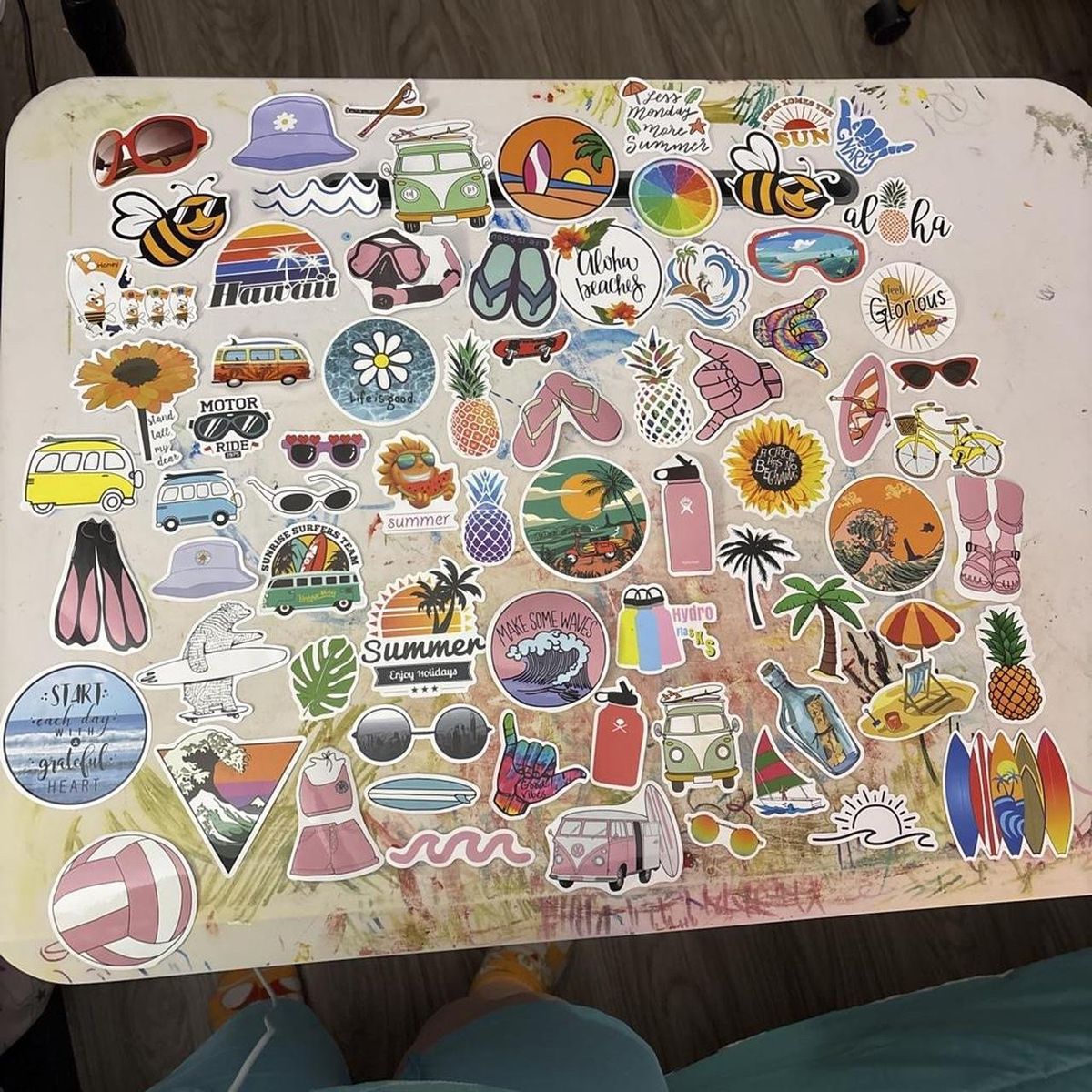 Summer & Hawaii Themed Sticker Pack - 73 Stickers for Crafts, Hydro Flasks & Decor