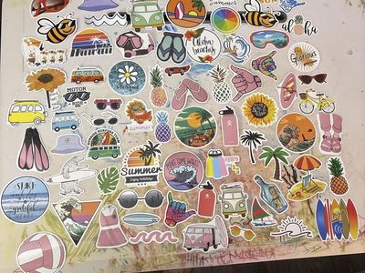 Summer & Hawaii Themed Sticker Pack - 73 Stickers for Crafts, Hydro Flasks & Decor