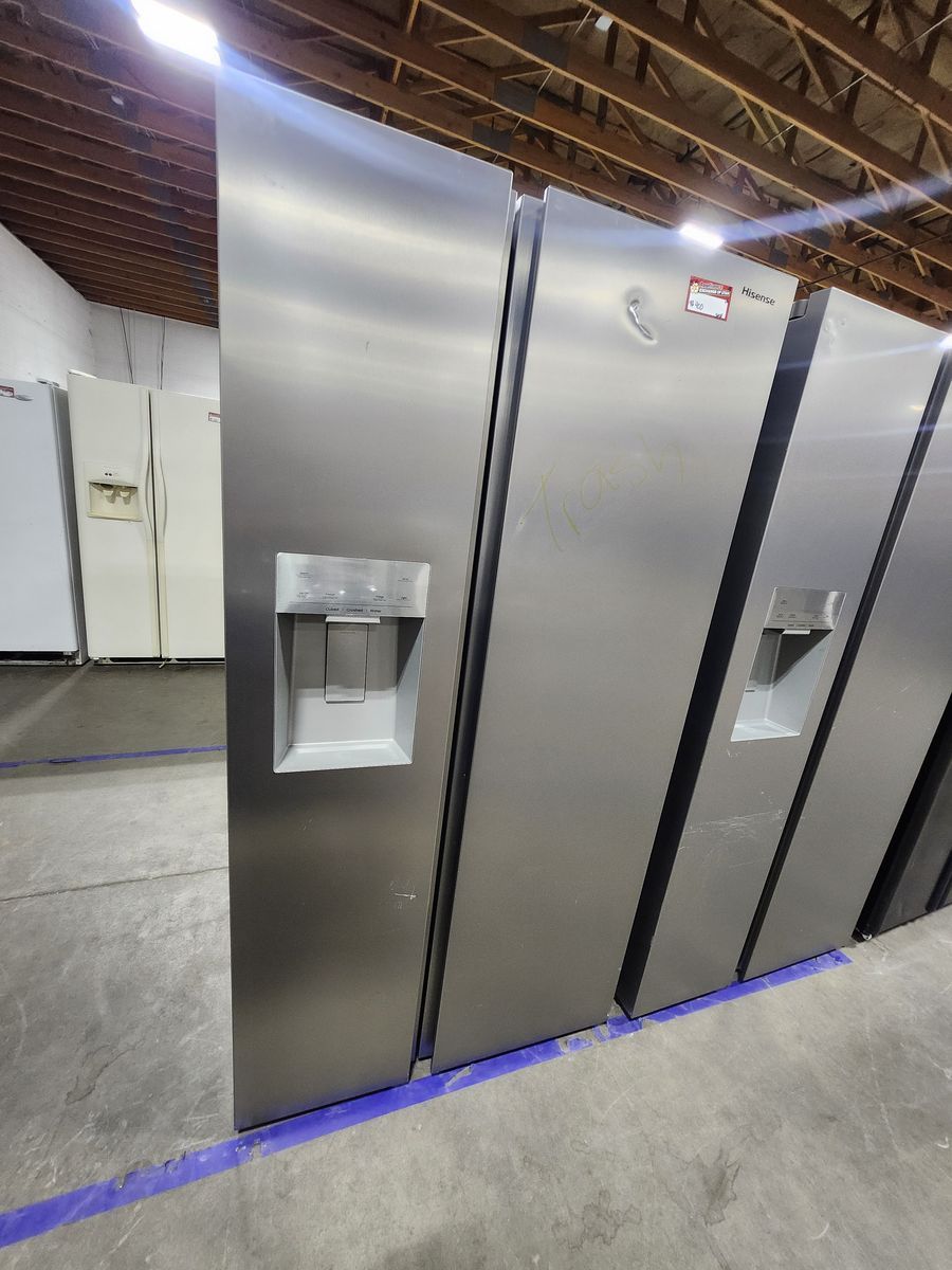 Hisense Side by Side Stainless Steel Refrigerator - Like New