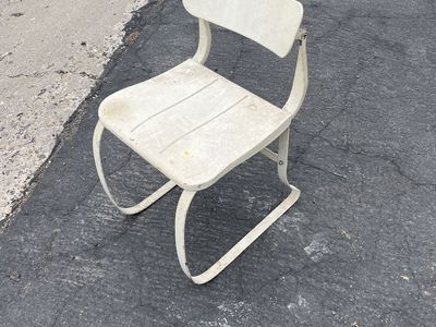 Vintage Ironrite Health Chair Metal Ironing / Industrial Chair