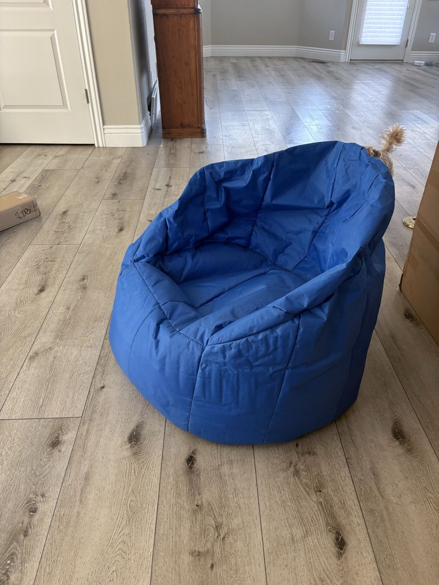 Blue Bean Bag Chair - Comfortable Seating for Living Room, Bedroom, or Den