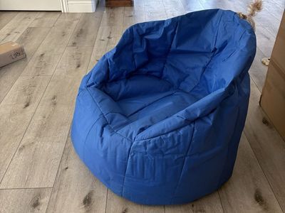 Blue Bean Bag Chair - Comfortable Seating for Living Room, Bedroom, or Den