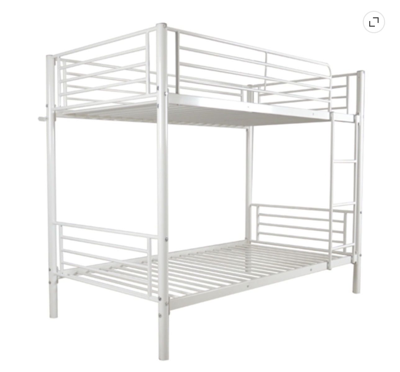 White Metal Bunk Bed