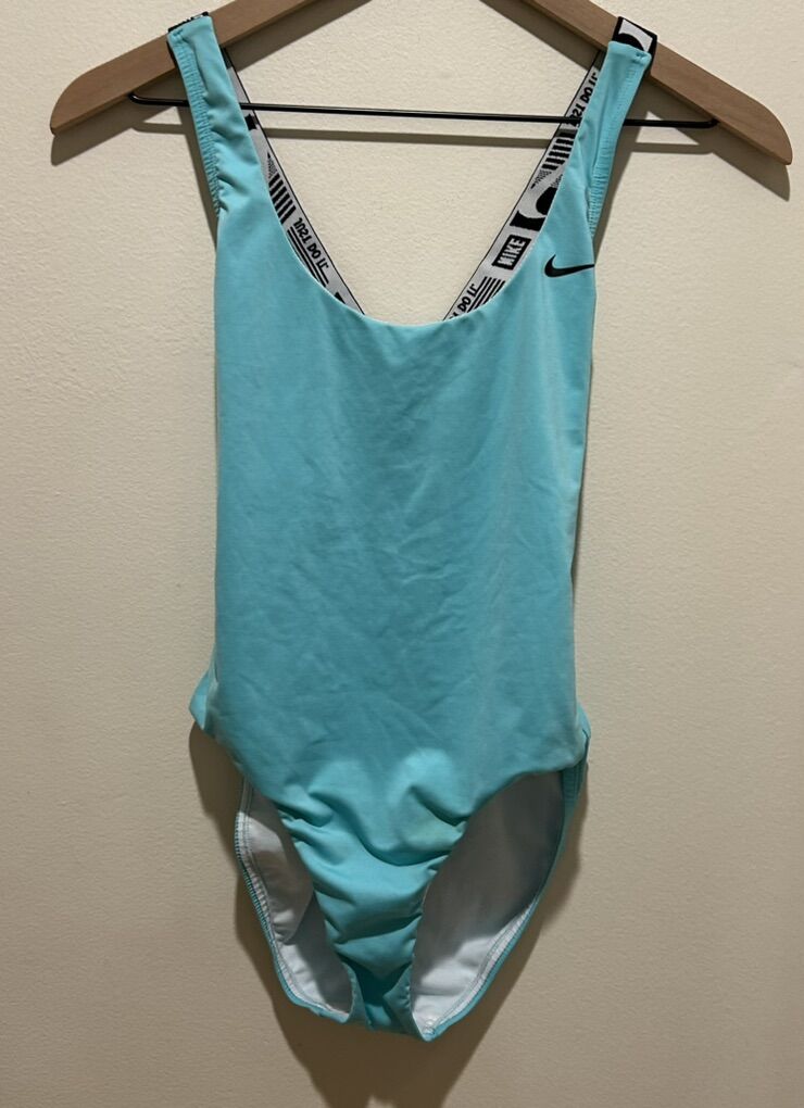 Nike Logo Tape Fastback Teal One Piece Swimsuit 4