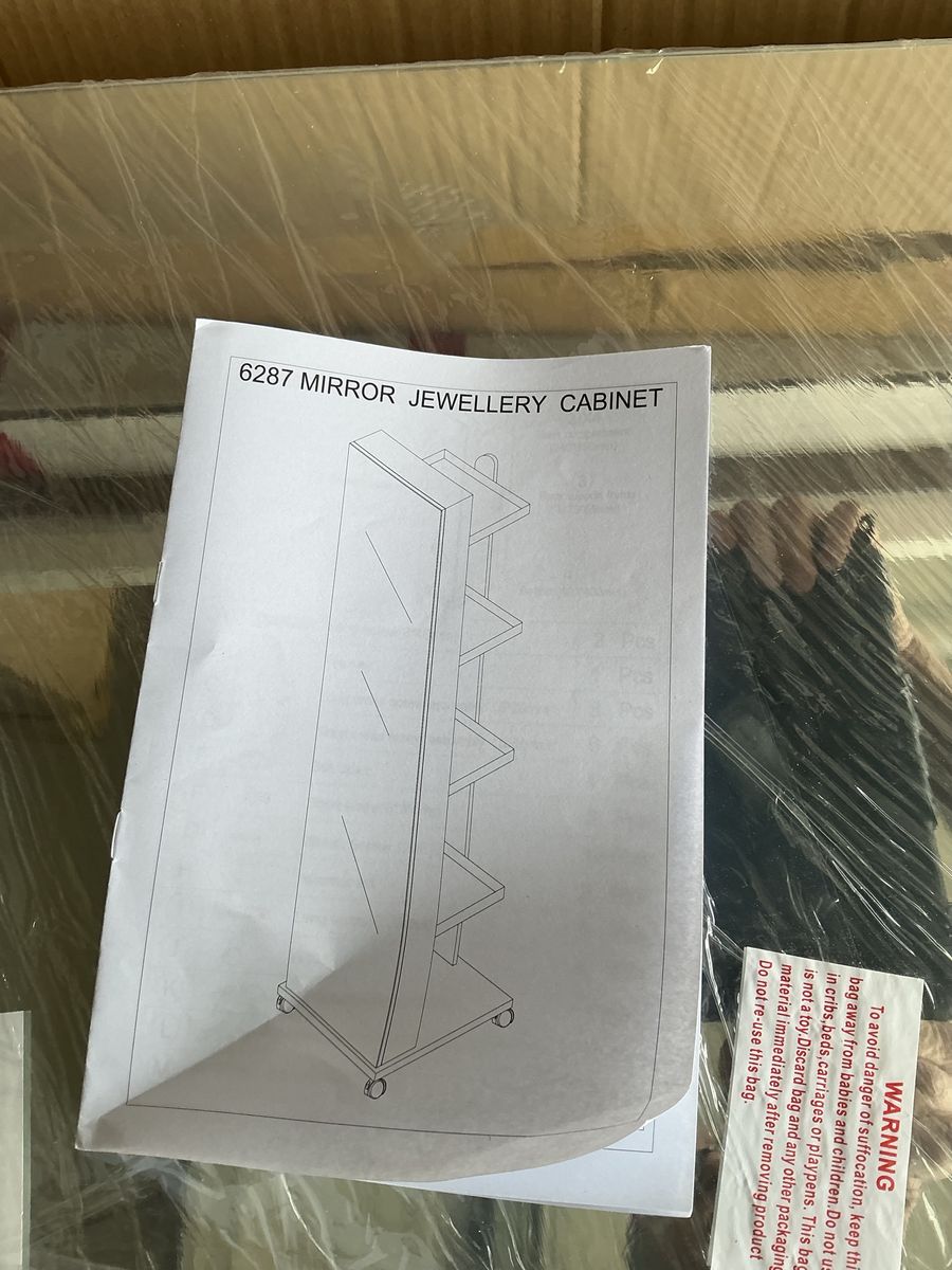 Brand New Full Length Mirror Jewelry Cabinet / Arm