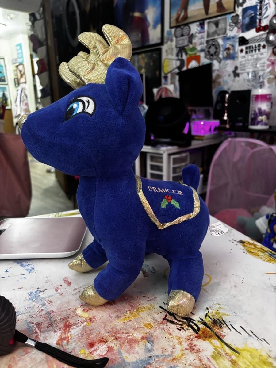 KellyToy Prancer The Blue Reindeer Plush Stuffed Animal Toy