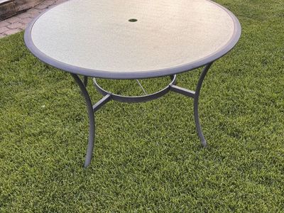 Nice Round Glass Top 42” Patio Table