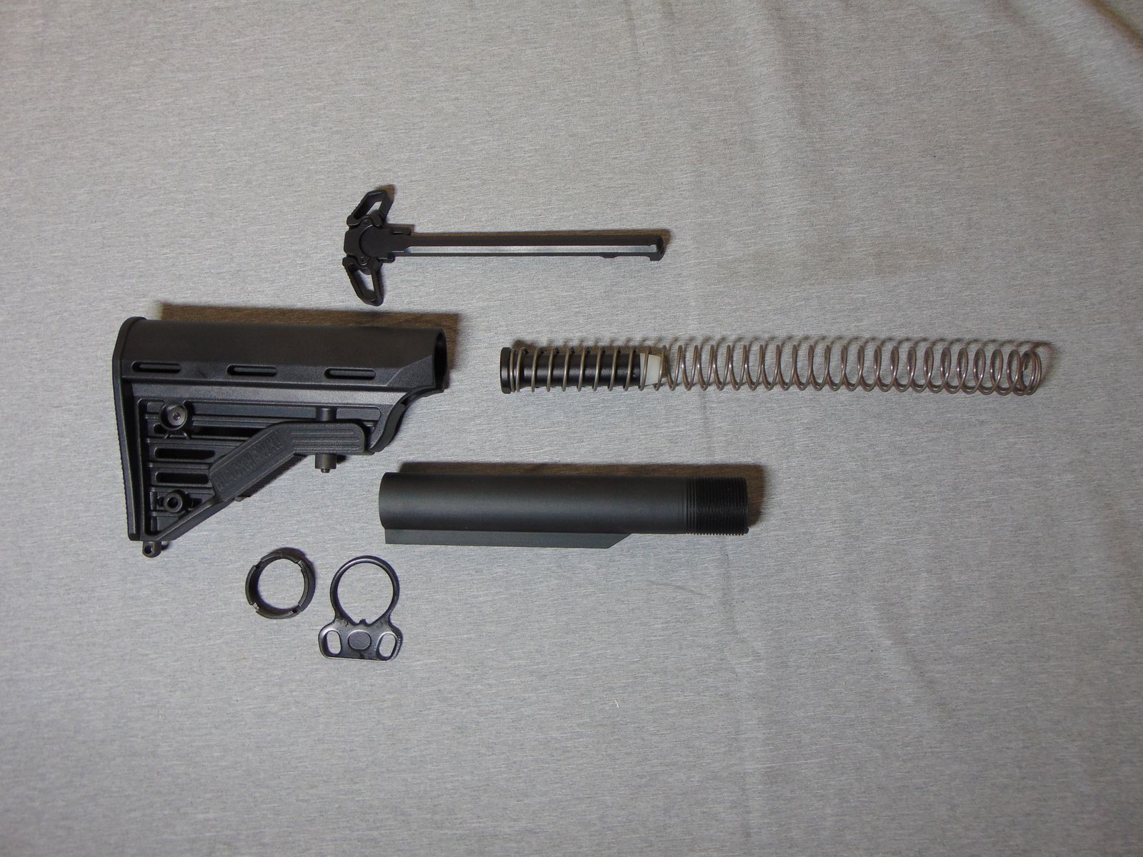 Upper Ar-15 Parts Blackhawk Knoxx Stock, Buffer Set & Charging Handle READ