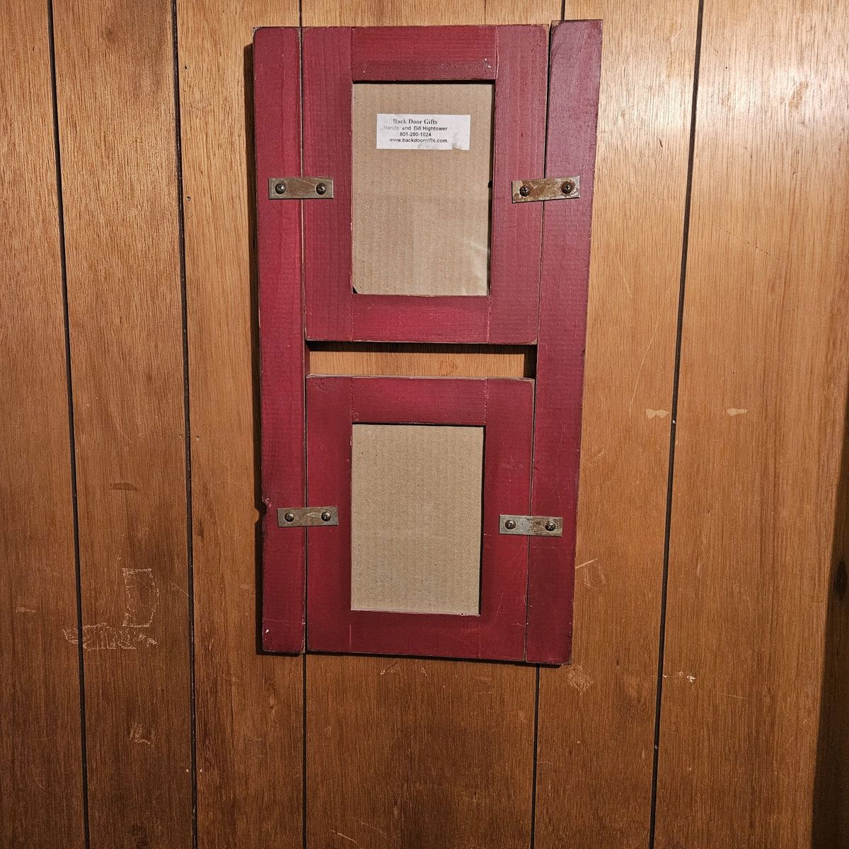 Double picture frame wood rustic