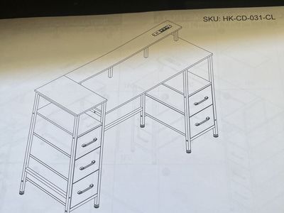 desk and drawers