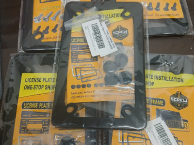 5 pack BUGTNC Motorcycle License Plate Frame & Installation Kit, Black Anti-Corrosion Metal- Extras
