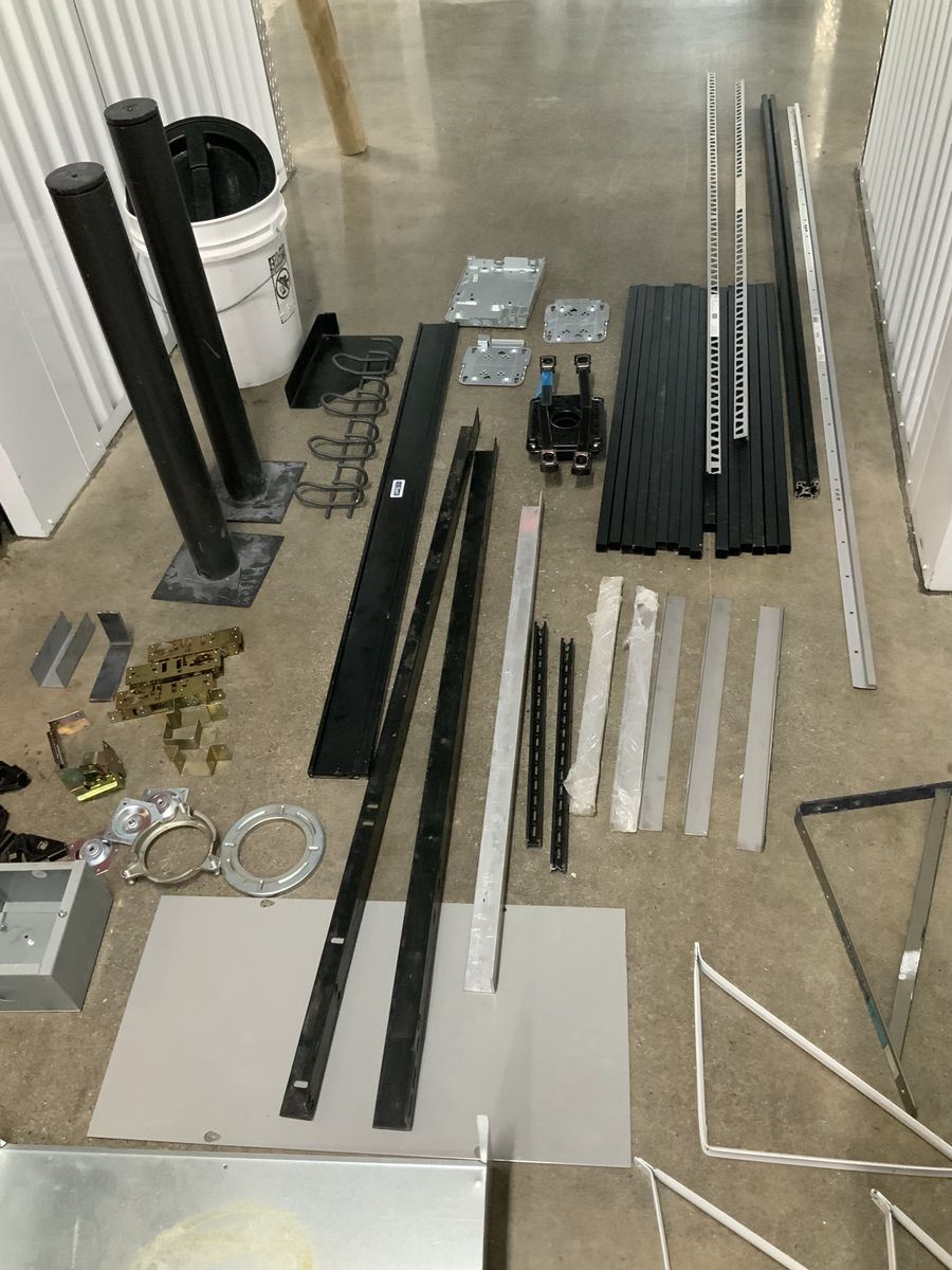 Assorted Metal Building Materials & Hardware - Brackets, Channels, Shelving Parts