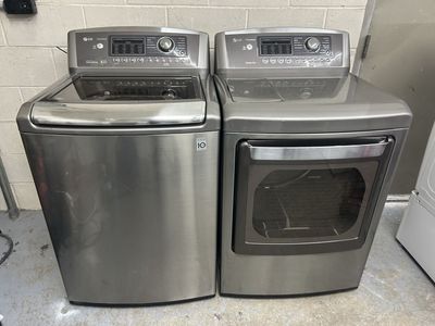 Lg stainless top load washer and dryer set