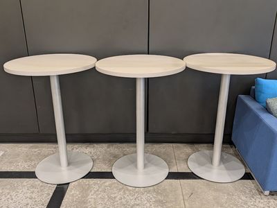 3 Modern Round High-Top Tables – Must Go by Tues.