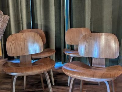 4 Molded Plywood Eames style dining chairs