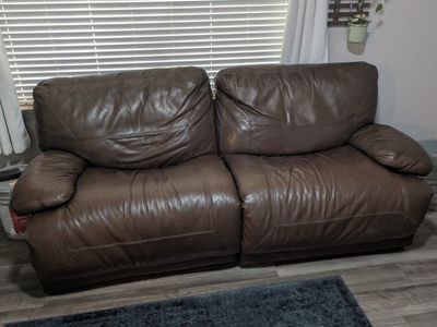 Brown Leather Power Recliner Couches.