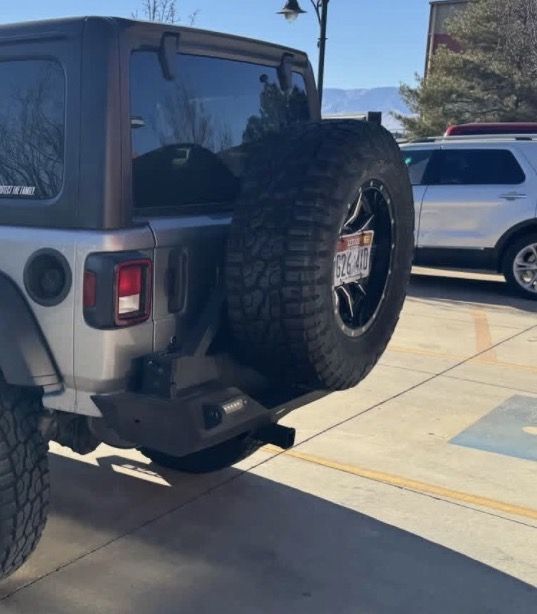 Rear Steel Bumper With Tire Carrier & LED Flood Lights (18-26 Jeep Wrangler JL)
