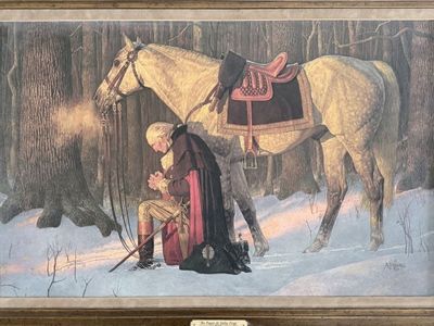 Framed canvas - The prayer at valley forge